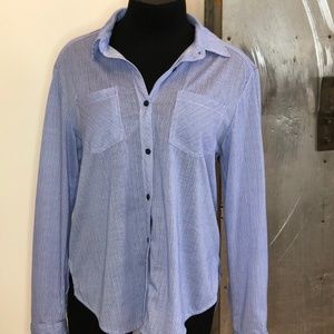 Blue & white button down